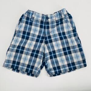 Faded Glory Blue Plaid Adjustable Waist Shorts - Size 5